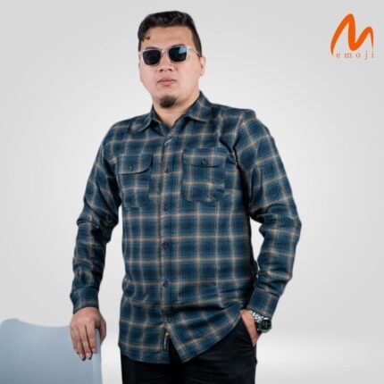 Sea Blue Checkered Full Sleeve Shirt